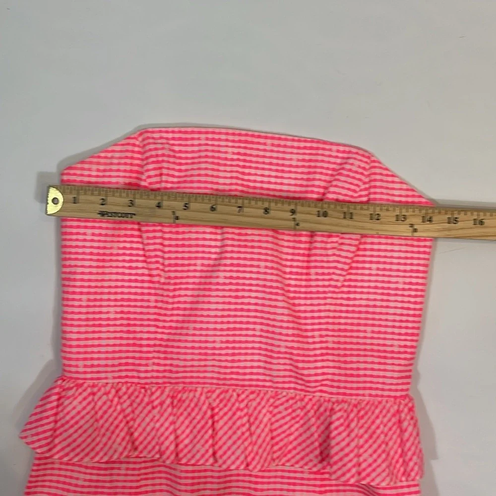 Lilly Pulitzer Strapless Dress Size 0 Bright Pink EUC